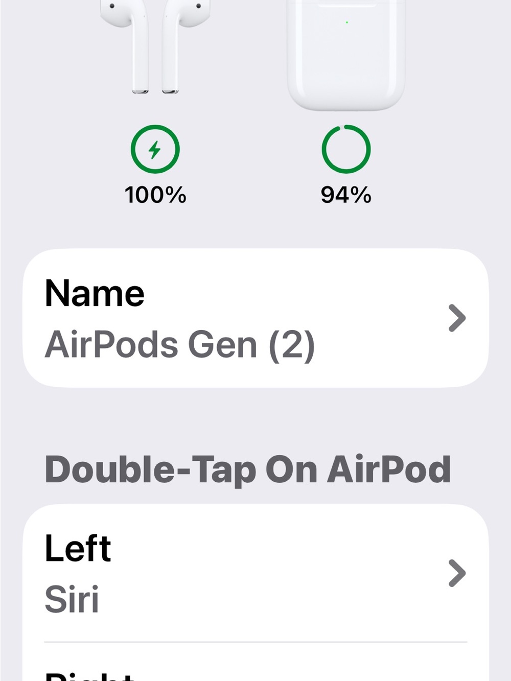 Apple White AirPods Gen 2 Wireless Earbuds with Charging Case